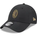 cappellino-curvo-nero-regolabile-con-logo-dorato-9forty-di-ac-milan-serie-a-di-new-era