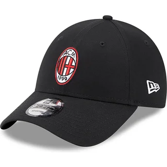 Șepci curbată negru bandă reglabilă 9FORTY Core de AC Milan Serie A de New Era