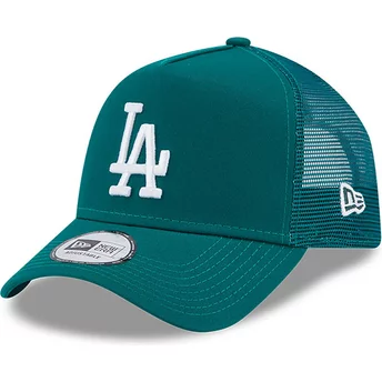 New Era A Frame League Essential Los Angeles Dodgers MLB Green Trucker Hat