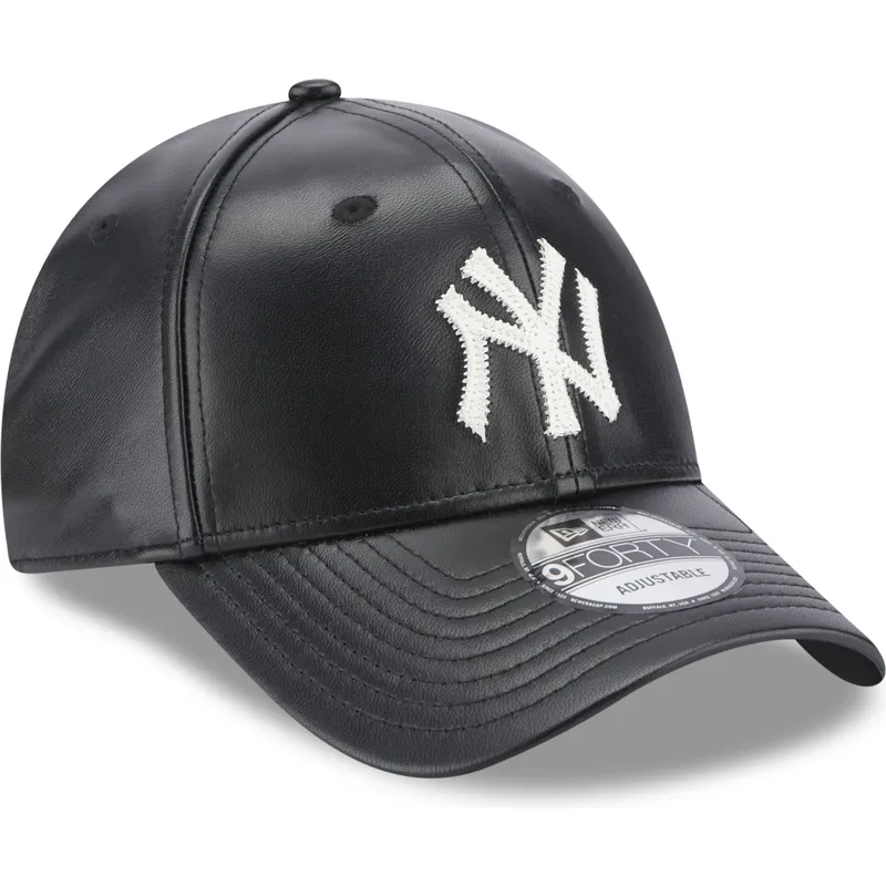 epci-curbata-negru-reglabila-9forty-leather-de-new-york-yankees-mlb-de-new-era