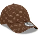 epci-curbata-maro-reglabila-9forty-monogram-de-new-york-yankees-mlb-de-new-era