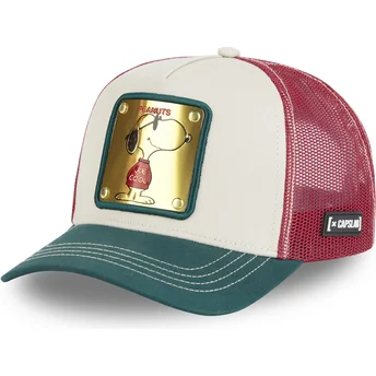 Gorra trucker blanca, roja y verde Snoopy Joe Cool JOE2 Peanuts de Capslab