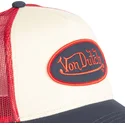 cappellino-trucker-beige-rosso-e-blu-marino-cla5-di-von-dutch