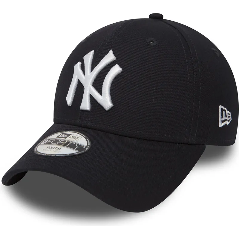 marineblaue-verstellbare-gebogene-kappe-fur-kinder-9forty-essential-der-new-york-yankees-mlb-von-new-era
