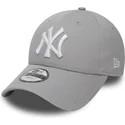cappellino-curvo-grigio-regolabile-per-bambino-9forty-essential-dei-new-york-yankees-mlb-di-new-era