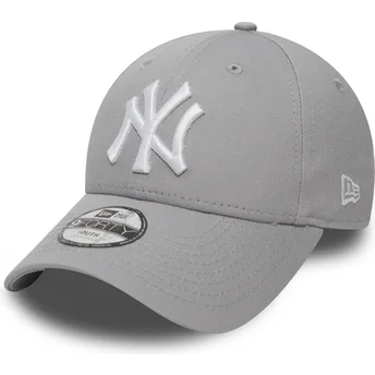 Șepci curbată gri reglabilă pentru copii 9FORTY Essential de New York Yankees MLB de New Era