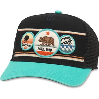 Καπέλο trucker μαύρο και μπλε snapback California Domino από την American Needle