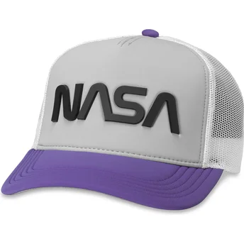 Grå, vit och lila trucker-keps snapback NASA Riptide Valin från American Needle