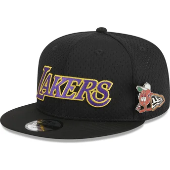 Șepci plată negru snapback 9FIFTY Post-Up Pin de Los Angeles Lakers NBA de New Era