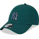 gorra-curva-verde-ajustable-9forty-check-infill-de-new-york-yankees-mlb-de-new-era