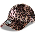 epci-curbata-leopard-reglabila-rosa-9forty-velour-de-new-york-yankees-mlb-de-new-era