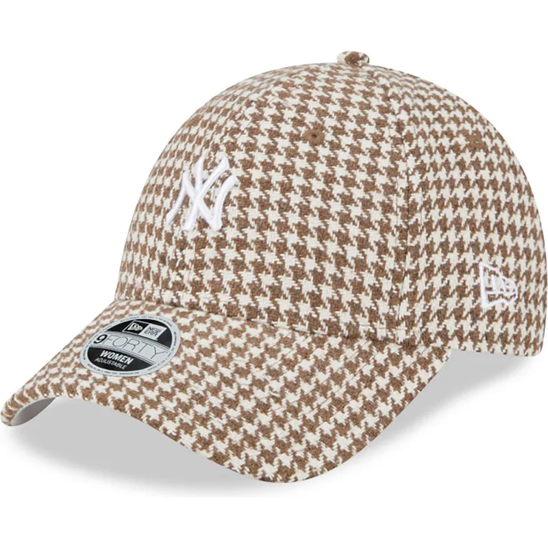 epci-curbata-maro-reglabila-9forty-houndstooth-de-new-york-yankees-mlb-de-new-era
