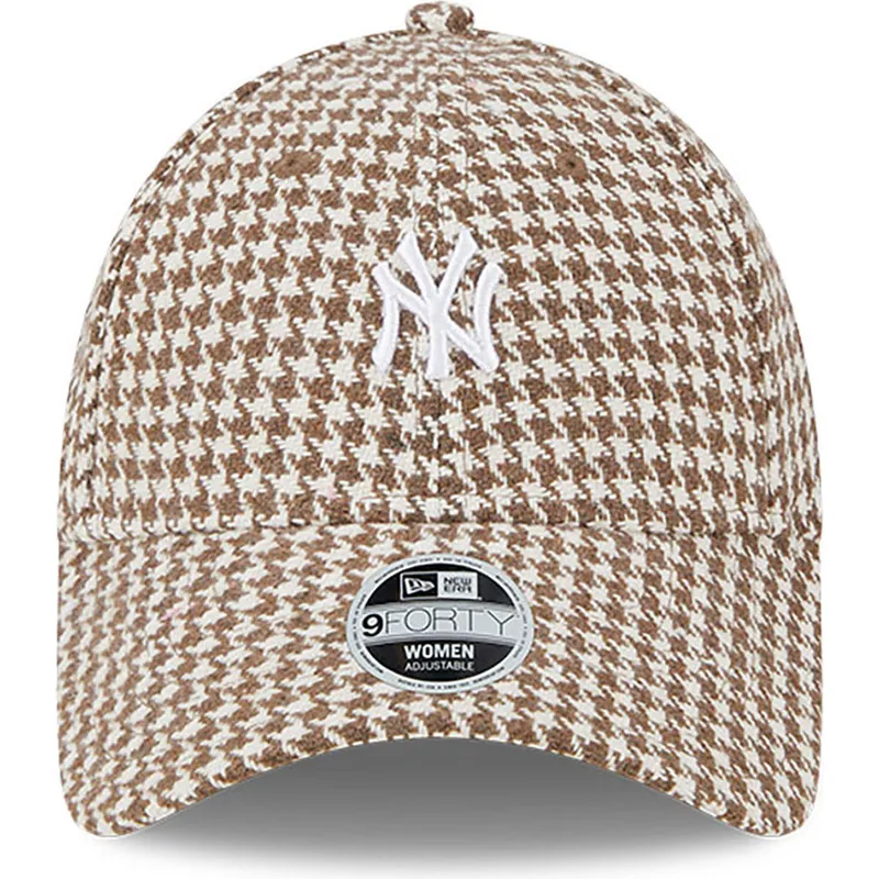 epci-curbata-maro-reglabila-9forty-houndstooth-de-new-york-yankees-mlb-de-new-era