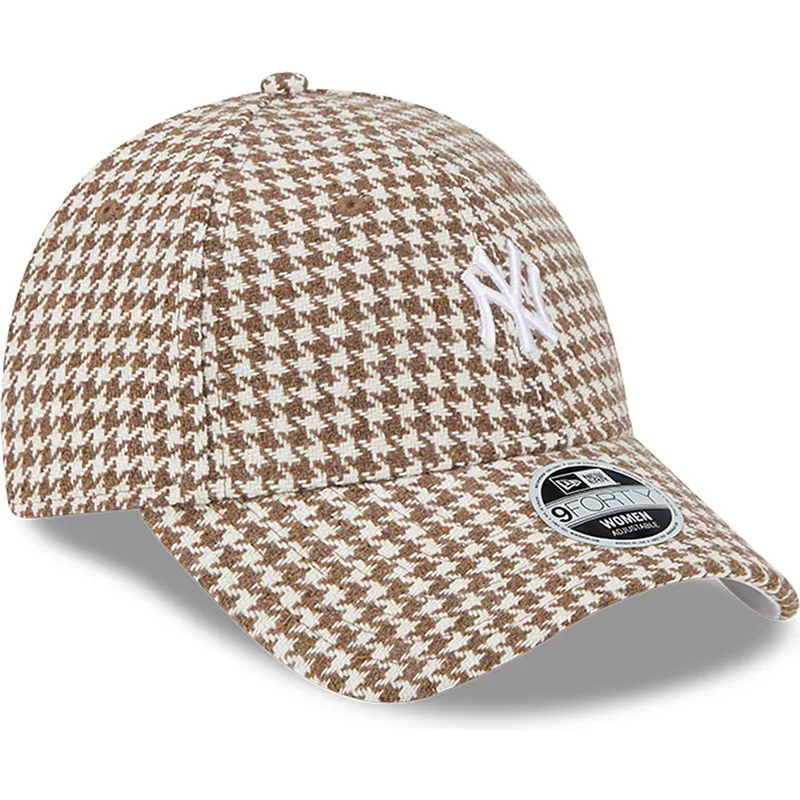 epci-curbata-maro-reglabila-9forty-houndstooth-de-new-york-yankees-mlb-de-new-era