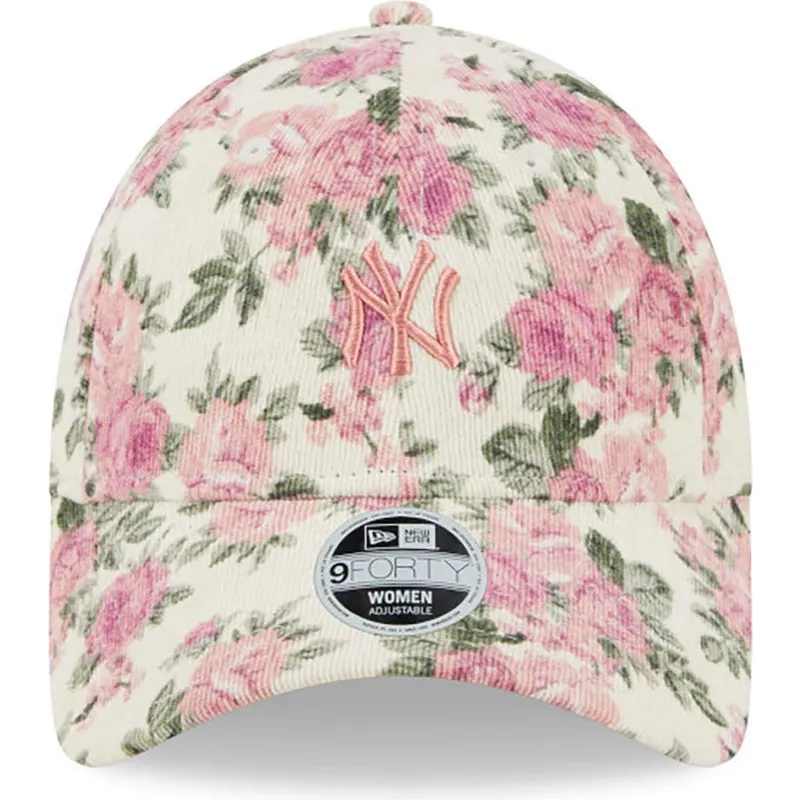 epci-curbata-bej-reglabila-rosa-9forty-floral-cord-de-new-york-yankees-mlb-de-new-era