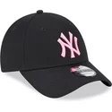 new-era-curved-brim-pink-logo-9forty-neon-new-york-yankees-mlb-black-adjustable-cap