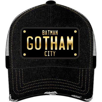 Gorra trucker nera con placca Gotham City Batman DC6 BATP1 DC Comics di Capslab