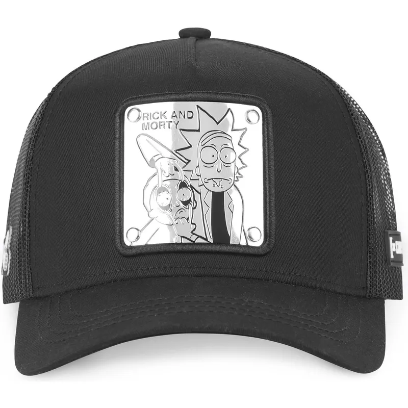 schwarze-trucker-kappe-rick-and-morty-loo3-von-capslab