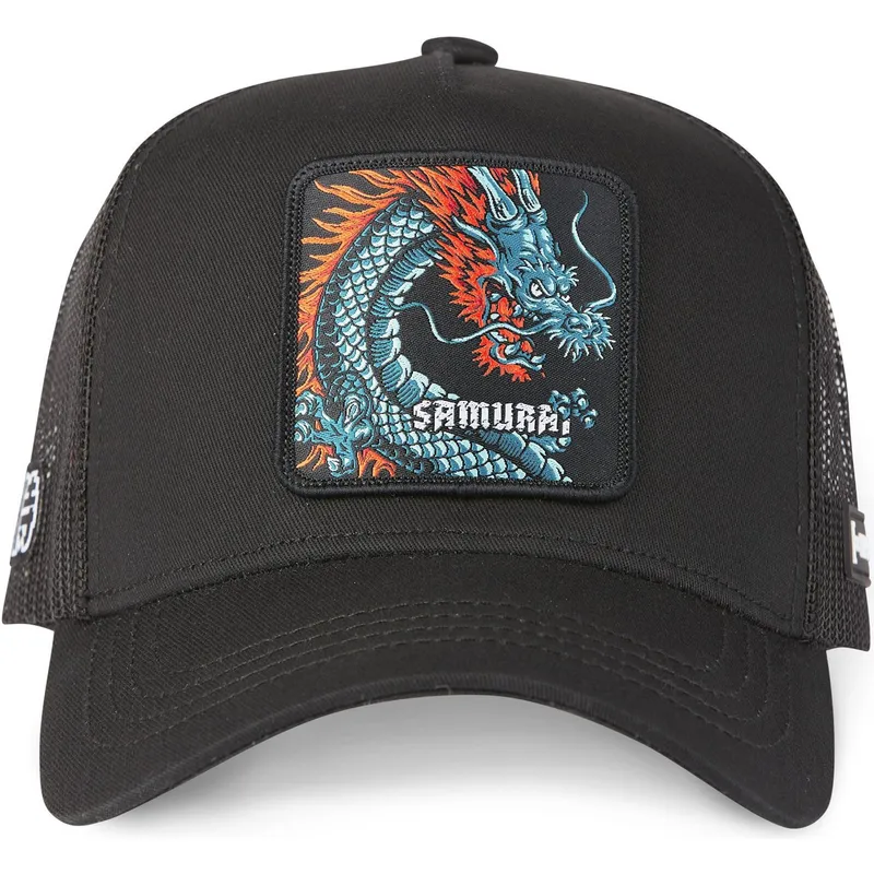 cappellino-trucker-nero-drago-samurai-dra1-beasts-di-capslab
