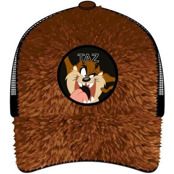 Cappellino trucker marrone e nero Tazmania Devil FUR1 TAZ1 Looney Tunes di Capslab