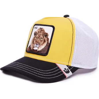 Cappellino trucker giallo, bianco e nero leone King MV Lion The Farm MVP di Goorin Bros.
