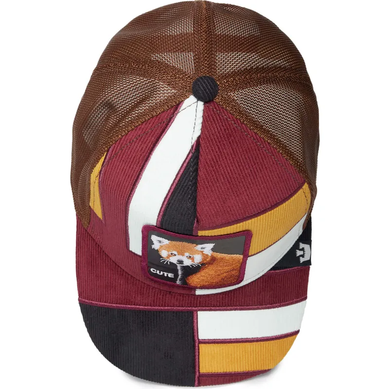 czapka-trucker-wielokolorowa-czerwony-panda-cute-dorbz-the-farm-patchwork-od-goorin-bros