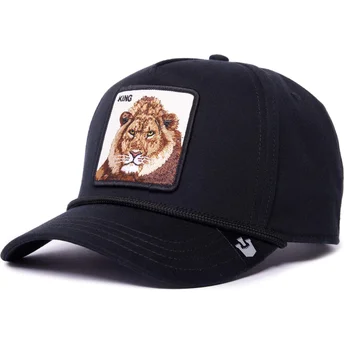 Gorra curva nera snapback leone King 100 The Farm All Over Canvas di Goorin Bros.