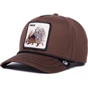 czapka-z-zakrzywionym-daszkiem-brazowa-snapback-jezozwierz-prick-porcupine-100-the-farm-all-over-canvas-od-goorin-bros