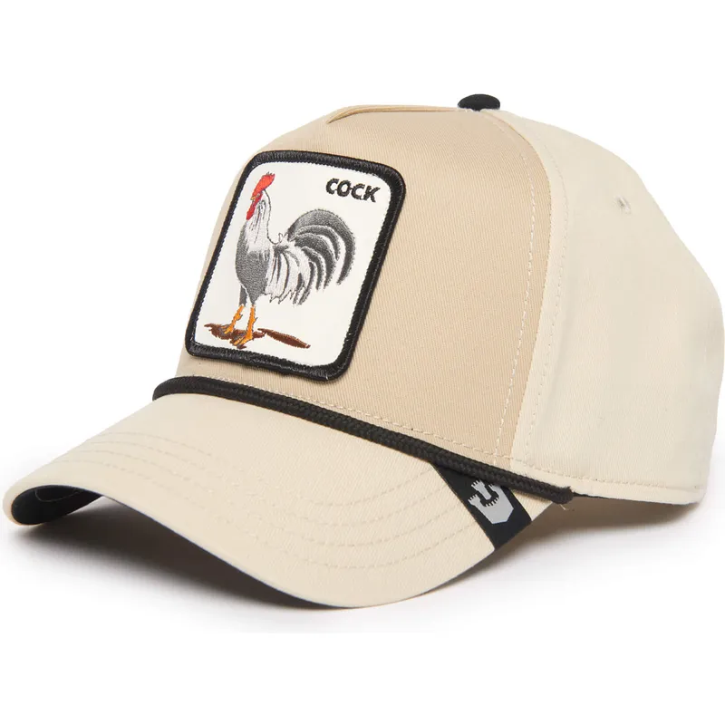 goorin-bros-beige-snapback-kappe-mit-gebogenem-schirm-gallo-cock-rooster-100-the-farm-all-over-canvas
