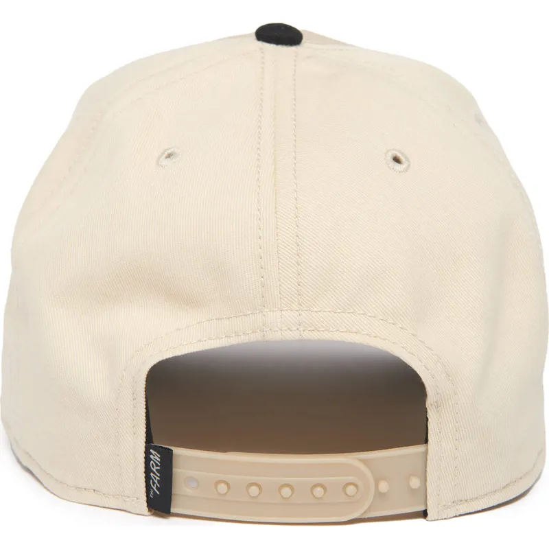 cappello-snapback-beige-con-visiera-curva-gallo-cock-rooster-100-the-farm-all-over-canvas-di-goorin-bros