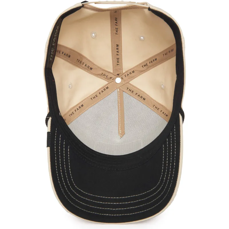 cappellino-visiera-curva-beige-snapback-gallo-cock-rooster-100-the-farm-all-over-canvas-di-goorin-bros