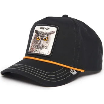 Svart böjd snapback-keps Wise Owl 100 The Farm All Over Canvas från Goorin Bros.