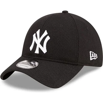 Gorra curva negra ajustable 9TWENTY Herringbone de New York Yankees MLB de New Era