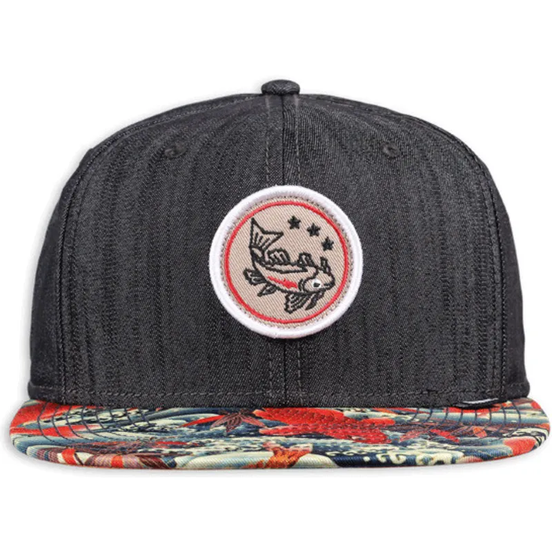 epci-plata-negru-snapback-koi-linen-de-djinns