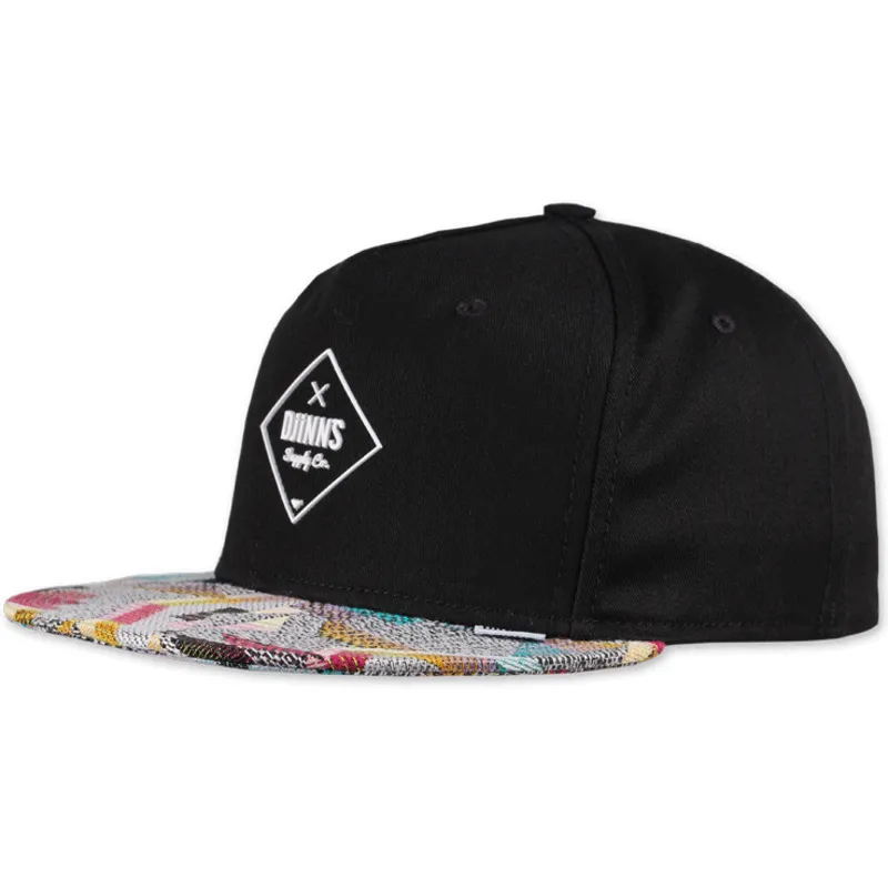 schwarze-snapback-cap-mit-flachem-schirm-rubber-aztek-von-djinns