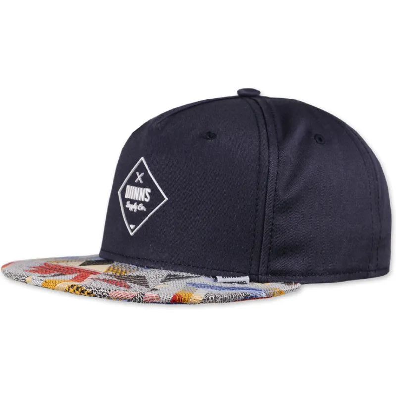 cappello-snapback-piatto-blu-navy-rubber-aztek-di-djinns