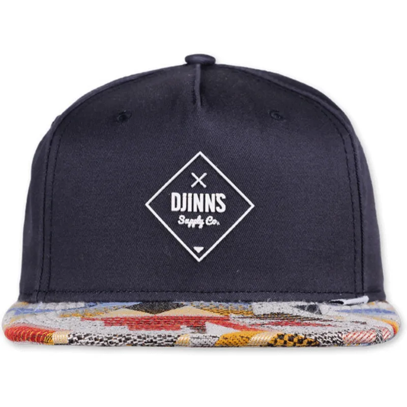 granatowa-plaska-czapka-snapback-rubber-aztek-od-djinns