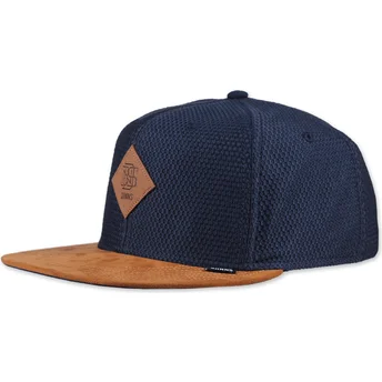 Σκούρο μπλε και καφέ επίπεδο καπέλο snapback Honey Knit της Djinns