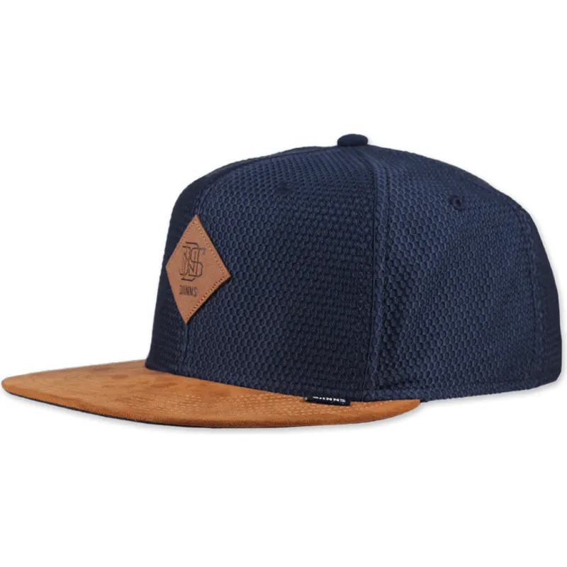 djinns-honey-knit-snapback-cap-in-marineblau-und-braun