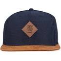 djinns-honey-knit-snapback-cap-in-marineblau-und-braun