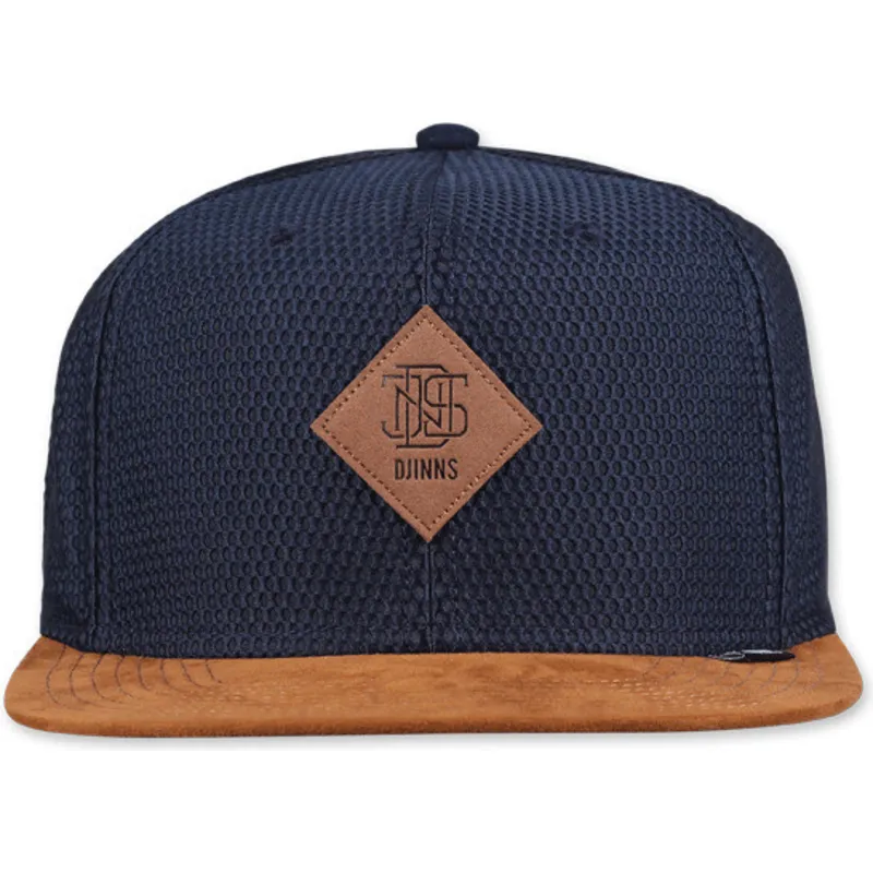 djinns-honey-knit-snapback-blu-navy-e-marrone-con-visiera-piatta