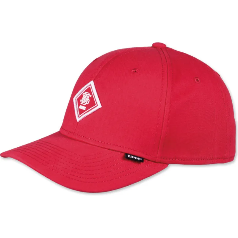 cappello-rosso-con-visiera-curva-regolabile-brushed-twill-truefit-20-di-djinns