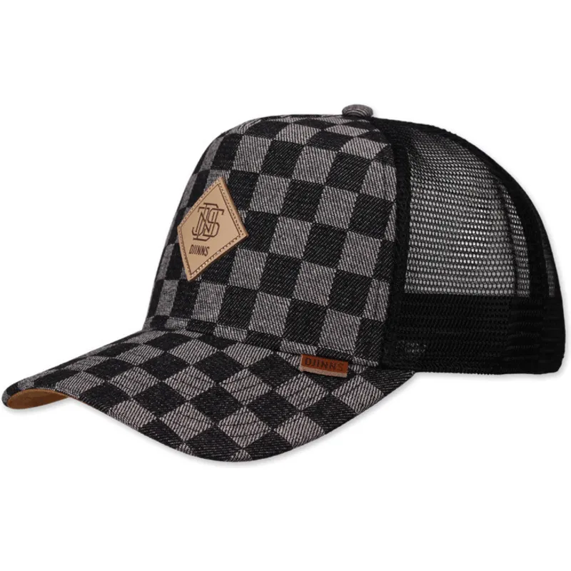 epci-curbata-negru-snapback-hft-denim-check-de-djinns