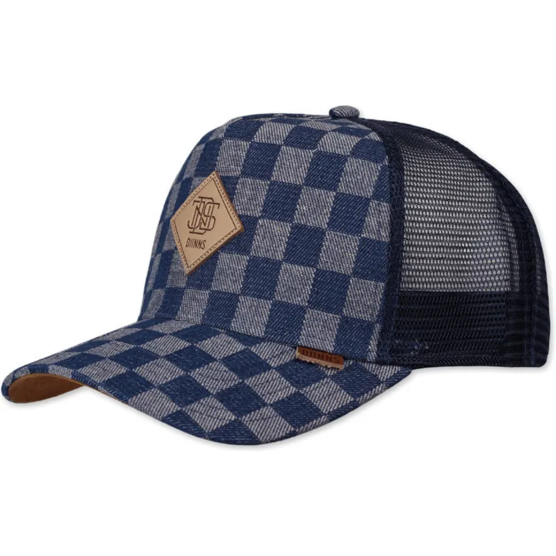 epci-curbata-albastru-snapback-hft-denim-check-de-djinns