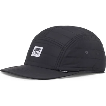 Djinns verstellbare schwarze Flat Cap aus Puffy Nylon