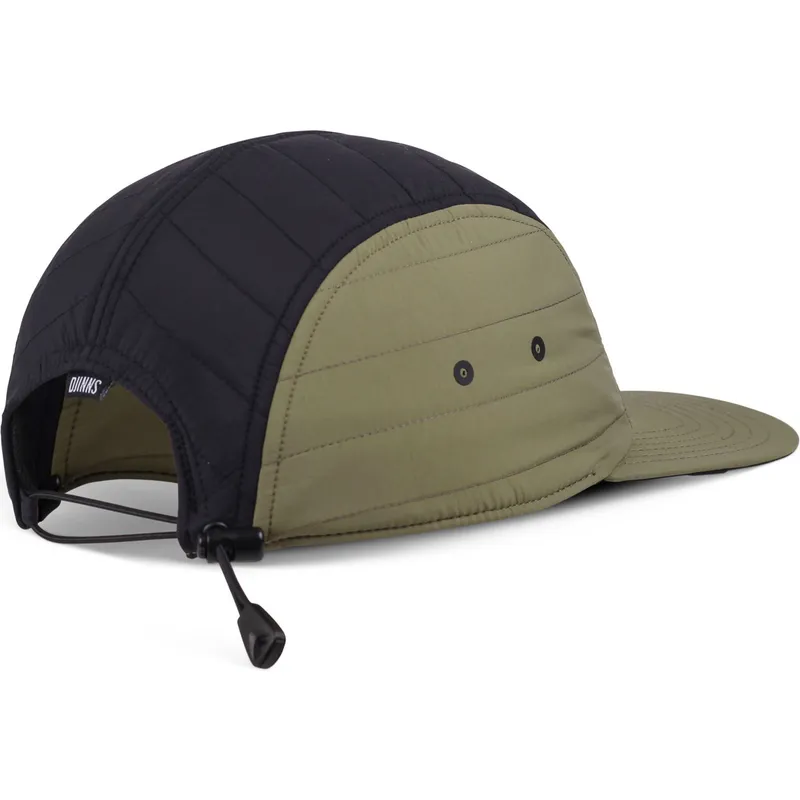 verstellbare-weisse-schwarze-und-grune-puffy-nylon-flat-cap-von-djinns