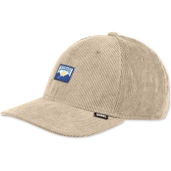Beige Snapback-Kappe mit gebogenem Schirm Mountains TrueFit Cord von Djinns