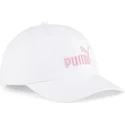 puma-essentials-no1-vit-justerbar-bojd-keps-med-rosa-logotyp