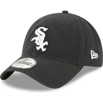 Chicago White Sox MLB New Era 9TWENTY Core Classic svart justerbar böjd keps