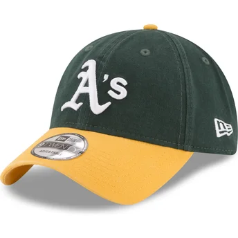 Grüne und gelbe verstellbare gebogene Kappe 9TWENTY Core Classic der Oakland Athletics MLB von New Era